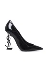 Saint Laurent Ysl Opyum Patent Leather Pumps In Black