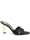 Saint Laurent Opyum 85 Mules In Satin Crepe In Black