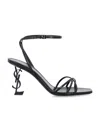 Saint Laurent Opyum Leather Sandals In Black