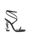 Saint Laurent Opyum Ysl Strass Ankle-strap Sandals In Black