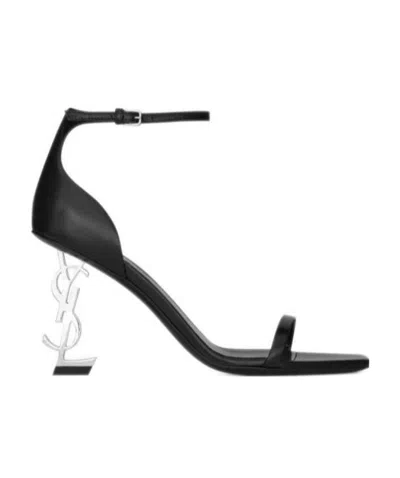 Saint Laurent Opyum Square-toe Sandals In Black