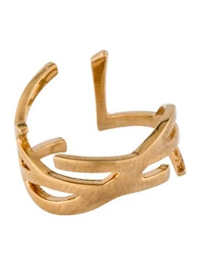 Pre-owned Saint Laurent Opyum Twist Logo Band Ring In Multi