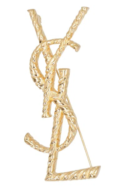 Saint Laurent Opyum Ysl Gold-tone Brass Brooch
