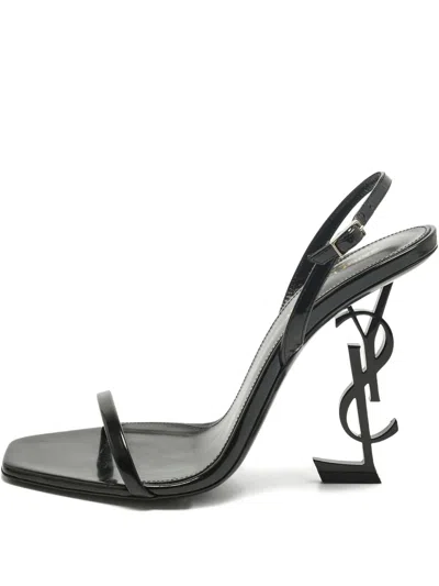 Pre-owned Saint Laurent Opyum Ysl-heel Sandals In Black