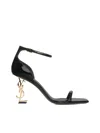 Saint Laurent Opyum Sandals In Patent Leather With A Gold-toned Heel