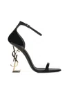 Saint Laurent Opyum Ysl Patent Leather Sandals In Black