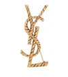 Saint Laurent Opyum Ysl Twisted Brooch In Metallic