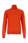 Saint Laurent Turtleneck Long-sleeved Sweater In Orange