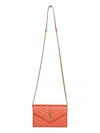Saint Laurent Orange Cassandre Envelope Chain Wallet