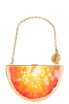 Saint Laurent Orange Mini Clutch In Multi