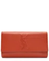Saint Laurent Orange Patent Leather Kate Clutch (authentic Pre-loved) In Orange