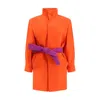 Saint Laurent Orange Silk Coat In Orange