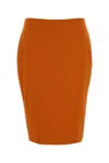 Saint Laurent High-waisted Stretch Viscose Blend Skirt In Orange
