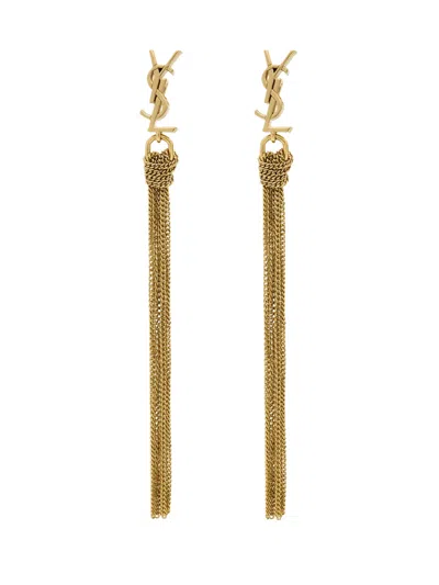 Saint Laurent Orecchini Con Logo In Gold