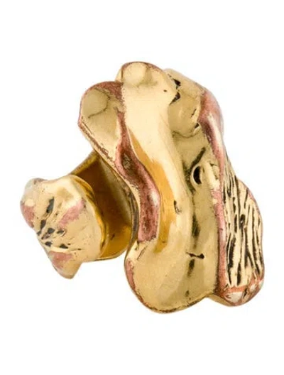 Pre-owned Saint Laurent Organic Cocktail Ring In Multi