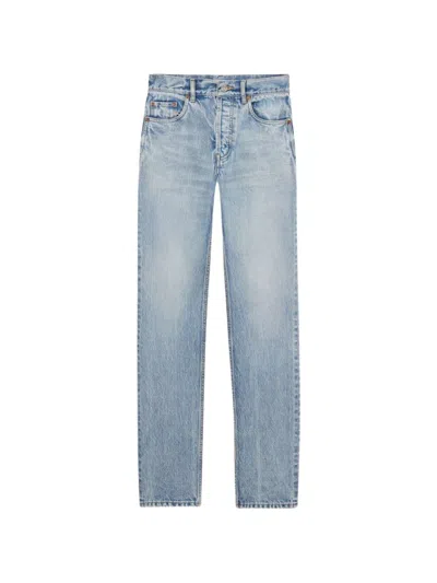 Saint Laurent Organic Cotton Denim Jeans In Blue