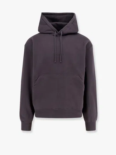 SAINT LAURENT ORGANIC COTTON SWEATSHIRT WITH FRONTAL LOGO EMBROIDERY