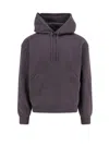 Saint Laurent Organic Cotton Sweatshirt With Frontal Logo Embroidery In Purple