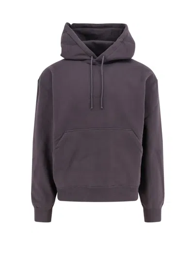 Saint Laurent Organic Cotton Sweatshirt With Frontal Logo Embroidery In Gray