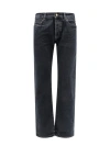 SAINT LAURENT ORGANIC COTTON TROUSER WITH BACK LOGO PATCH