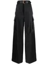 Saint Laurent Saint Lauren Twill Belted Trousers In Gray