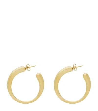 Saint Laurent Organic Hoop Earrings In Gold