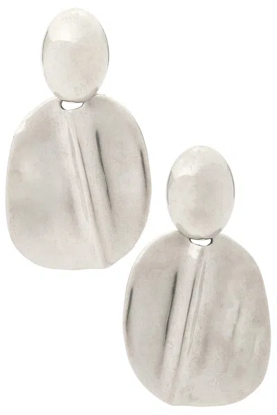 Saint Laurent Organic Pendant Earrings In Gray