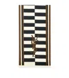Saint Laurent Logo Striped Silk Scarf In White