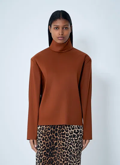 Saint Laurent Organza Top In Brown