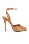 Saint Laurent Orhand Peep Toe Pump In Dark Macadamia