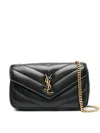 Saint Laurent Loulou Small Ysl Shoulder Bag In Quilted Leather In Black