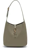 Saint Laurent Le 5 A 7 Ysl Small Hobo In Smooth Supple Leather In Green