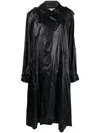 Saint Laurent Shoulder-pad Oversized Trench Coat In Black
