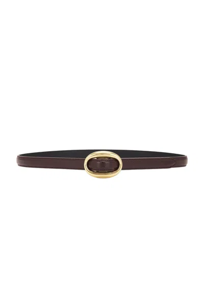 Saint Laurent Oval Belt In Dark Currant