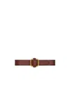 Saint Laurent Oval Buckle Belt In Red