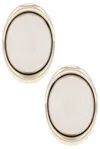 Saint Laurent Oval Earrings In Or Pale & Argent Oxy