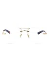 Saint Laurent Gold-gold-transparent Metal Glasses In Gold