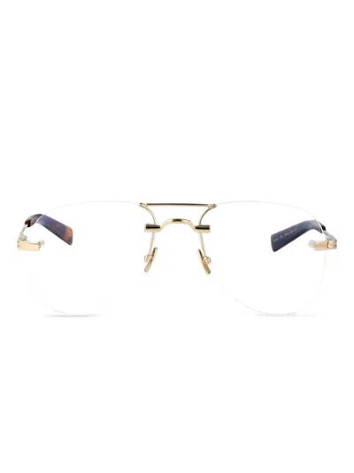 Saint Laurent Oval-frame Glasses In Gold