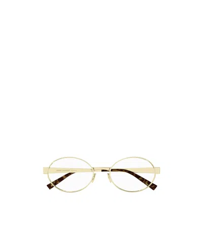 Saint Laurent Oval-frame Glasses In Nude