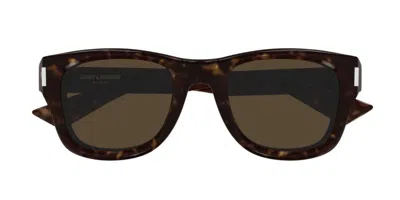 Saint Laurent Oval-frame Sunglasses In Brown