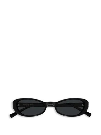 Saint Laurent Oval-frame Sunglasses In Black