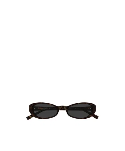 Saint Laurent Oval-frame Sunglasses In Black