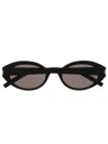 Saint Laurent Oval Frame Sunglasses In Black