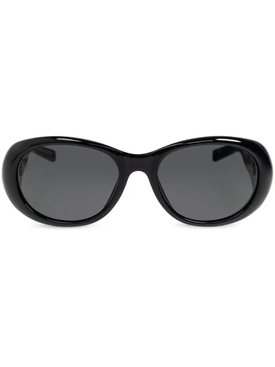 Saint Laurent Oval-frame Sunglasses In Black