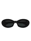 Saint Laurent Sl M136 Linea Classic 001 Black Sunglasses In Brown