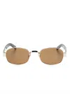 Saint Laurent Oval-frame Sunglasses In Gold