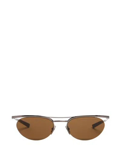 Saint Laurent Oval-frame Sunglasses In Gray
