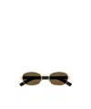 Saint Laurent Sl 706 Linea Sl Logo 001 Gold Black Brown Sunglasses In Green
