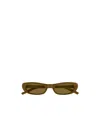 Saint Laurent Sl 557 Shade Linea Sl Logo 006 Brown Sunglasses In Green