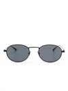 Saint Laurent Oval-frame Sunglasses In Schwarz
